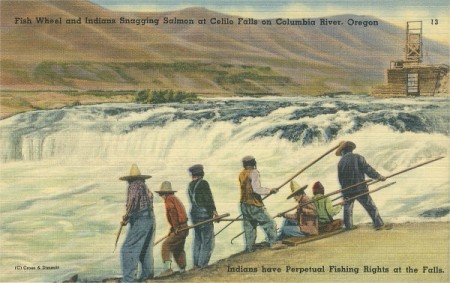 Celilo Falls, post card. ca. 1930