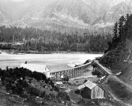 Portage Railroad Track on left. Just below the Cascade rapids. c. 1867